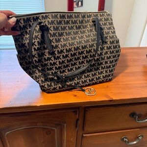 Michael Kors Monogram Black and Tan Tote